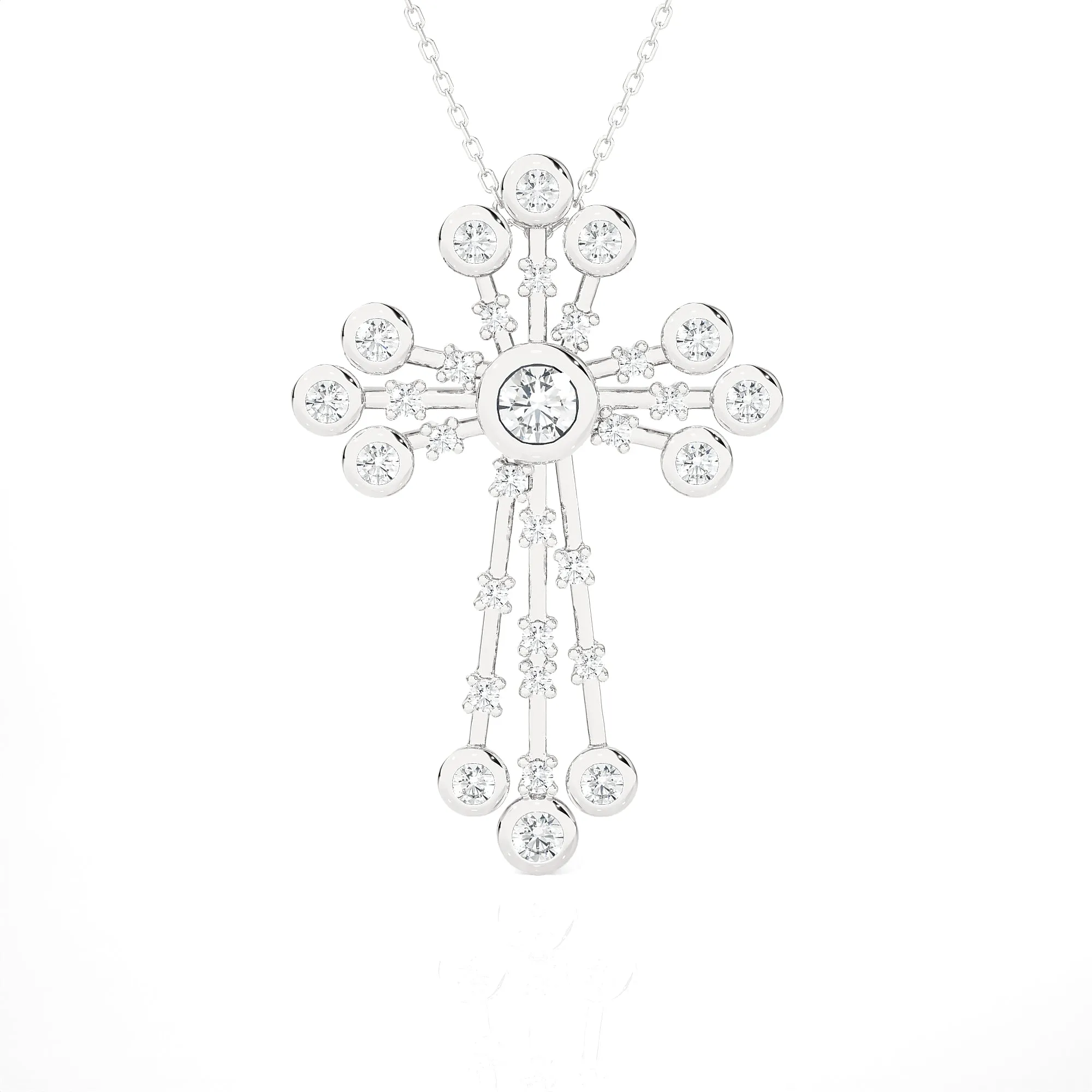 1 ctw Round Lab Grown Diamond Cross Pendant