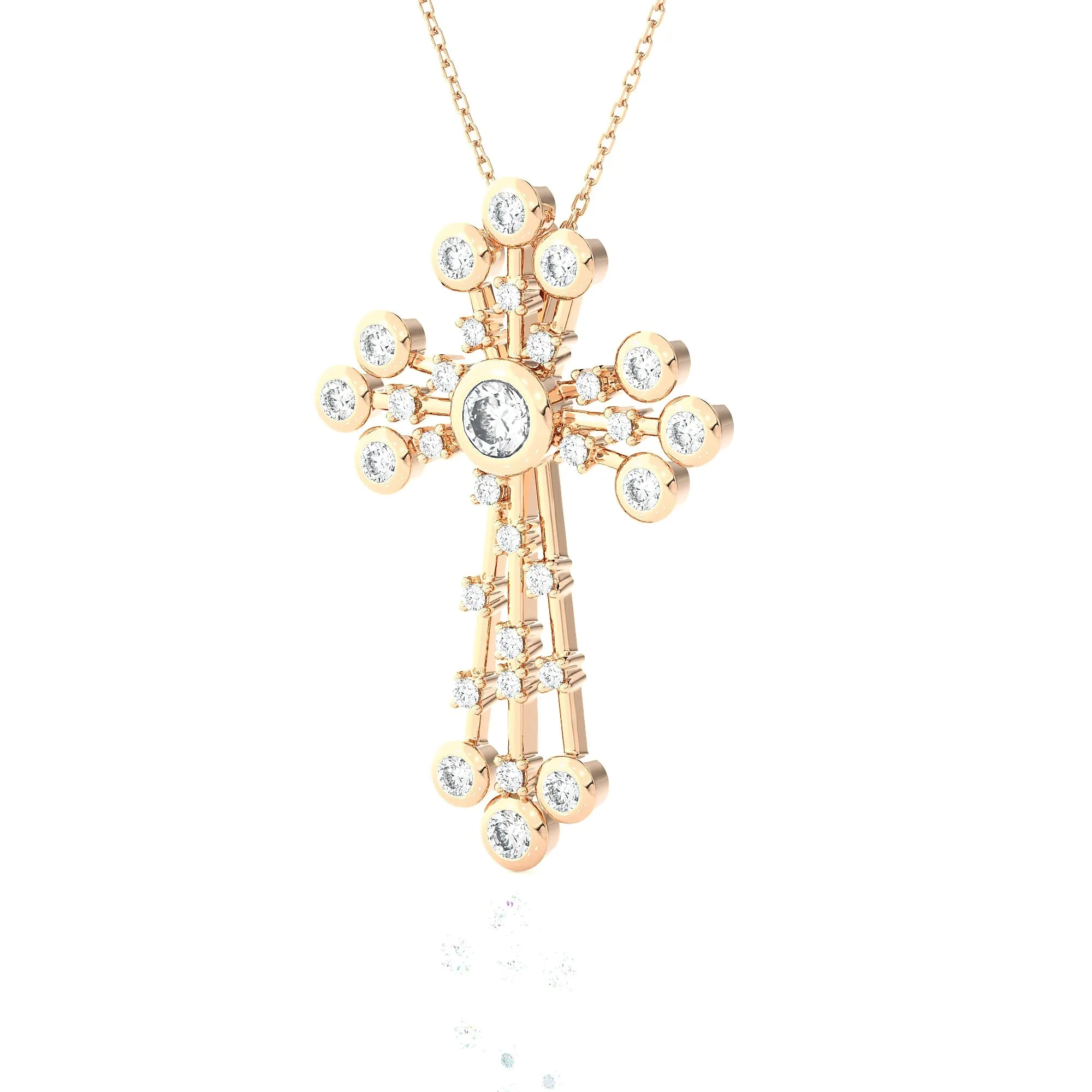 1 ctw Round Lab Grown Diamond Cross Pendant