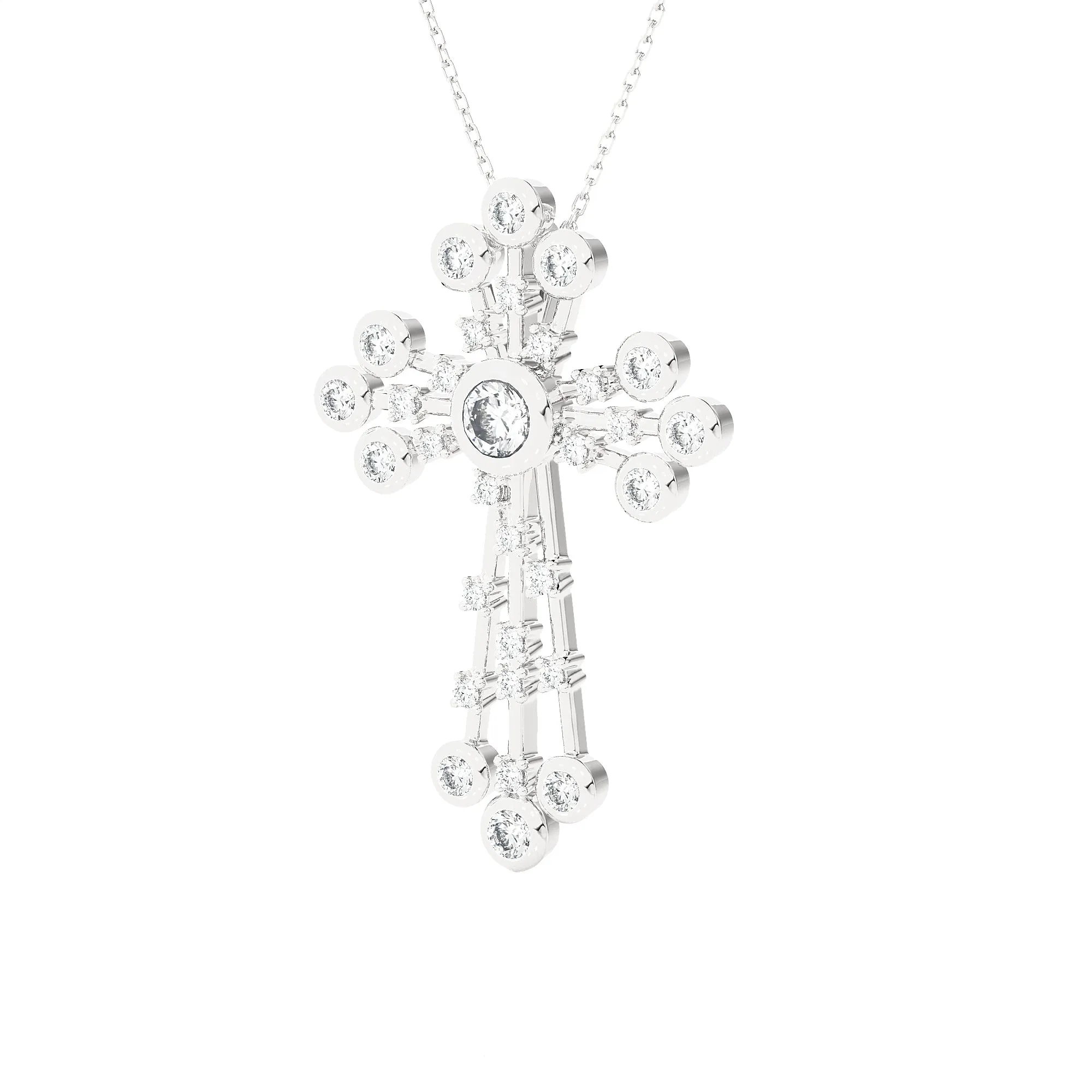 1 ctw Round Lab Grown Diamond Cross Pendant