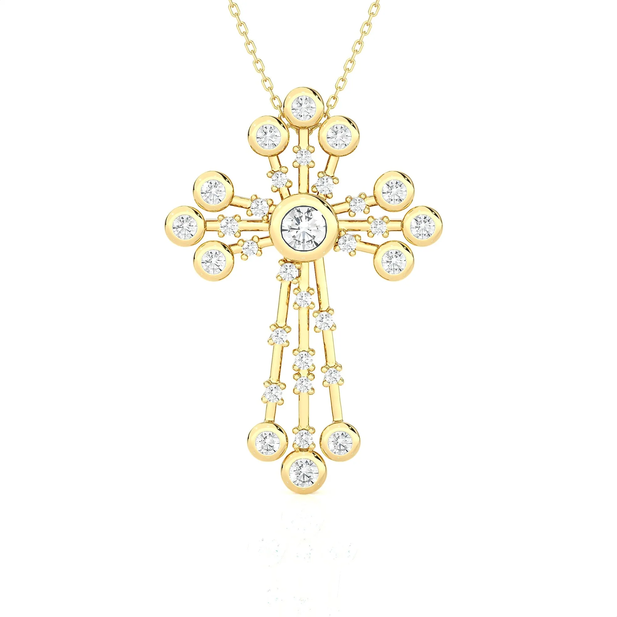 1 ctw Round Lab Grown Diamond Cross Pendant