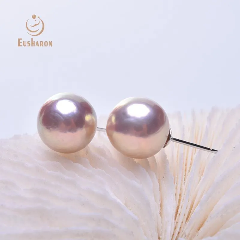 10 Pairs 11-12mm Quality Metal Color Edison Pearl Stud Earrings