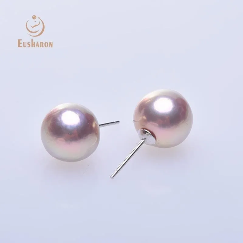 10 Pairs 11-12mm Quality Metal Color Edison Pearl Stud Earrings