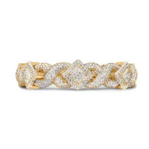 10k Yellow Gold Square Infinity Link Asscher Diamond Bracelet 19.22 ctw