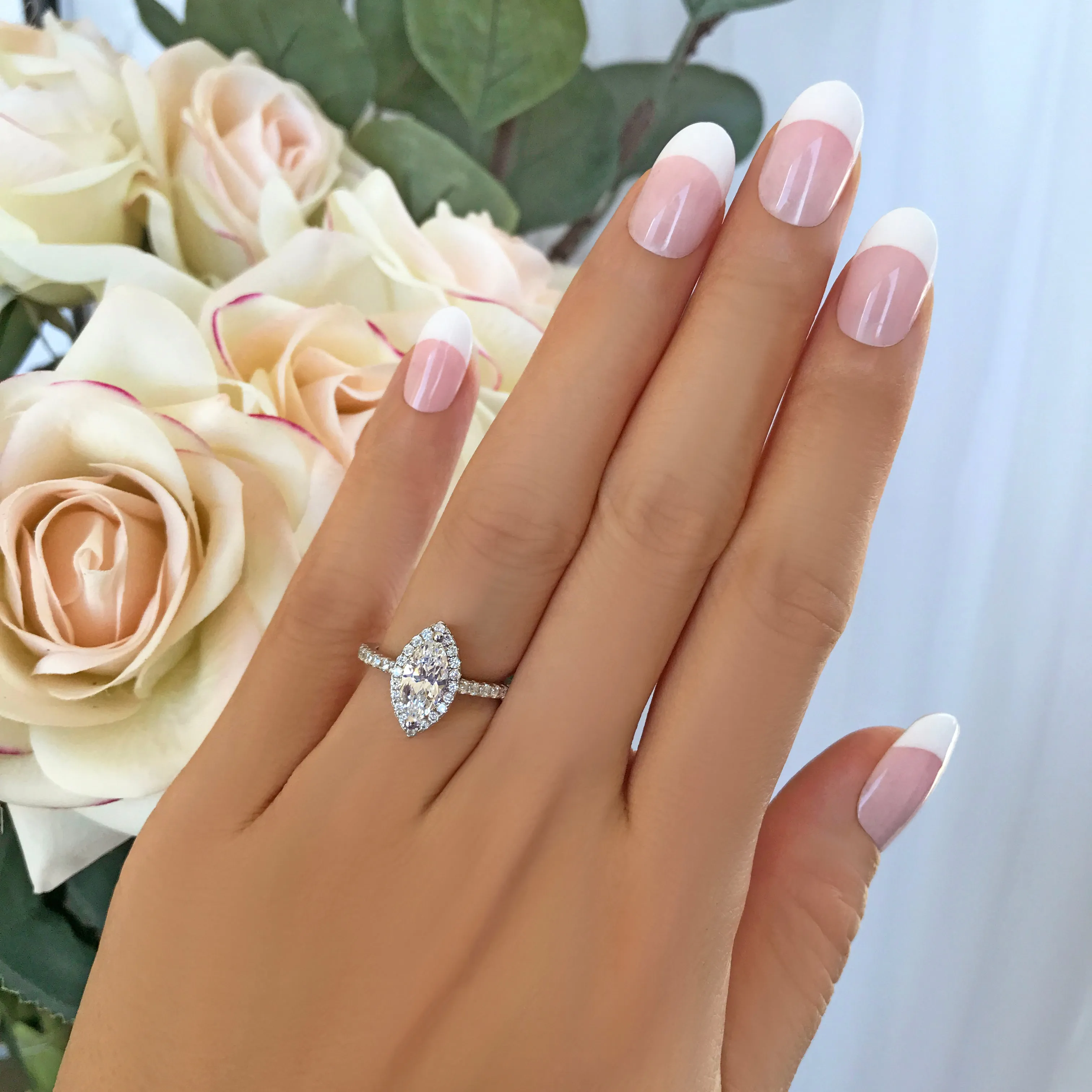 1.25 ctw Marquise Halo Ring