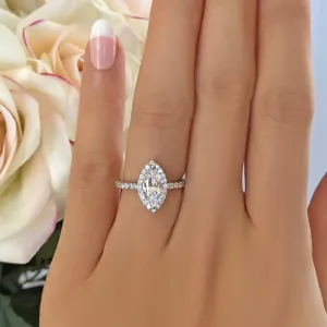 1.25 ctw Marquise Halo Ring