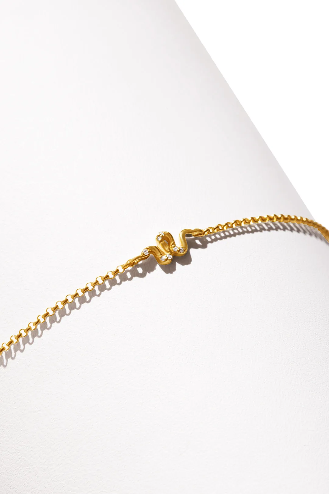 14K BG Tiny Snake Bracelet