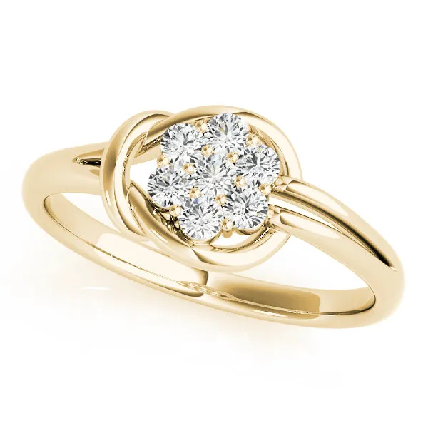 14K Fashion Cluster Love Knot Ring