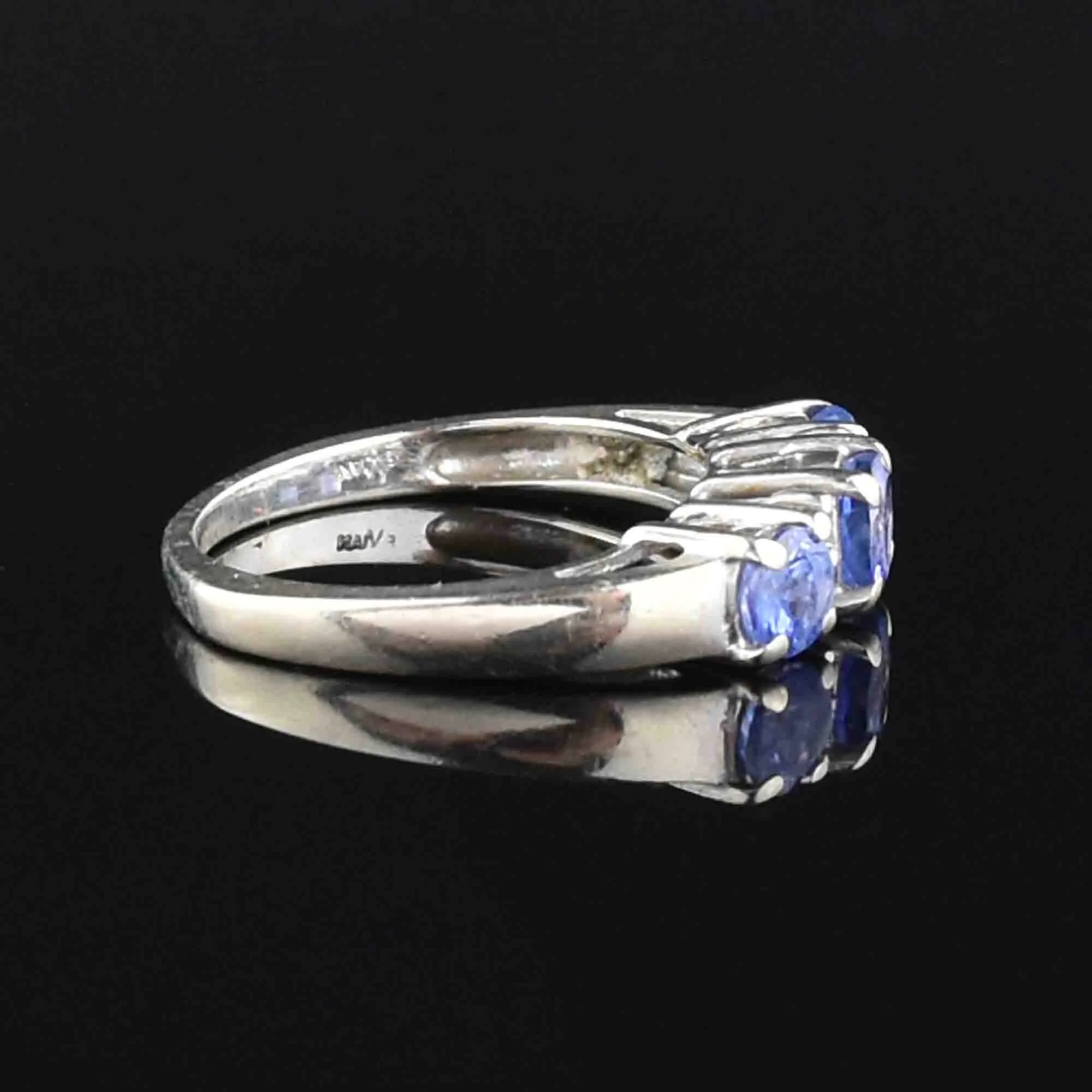 14K White Gold Diamond Tanzanite Band Ring