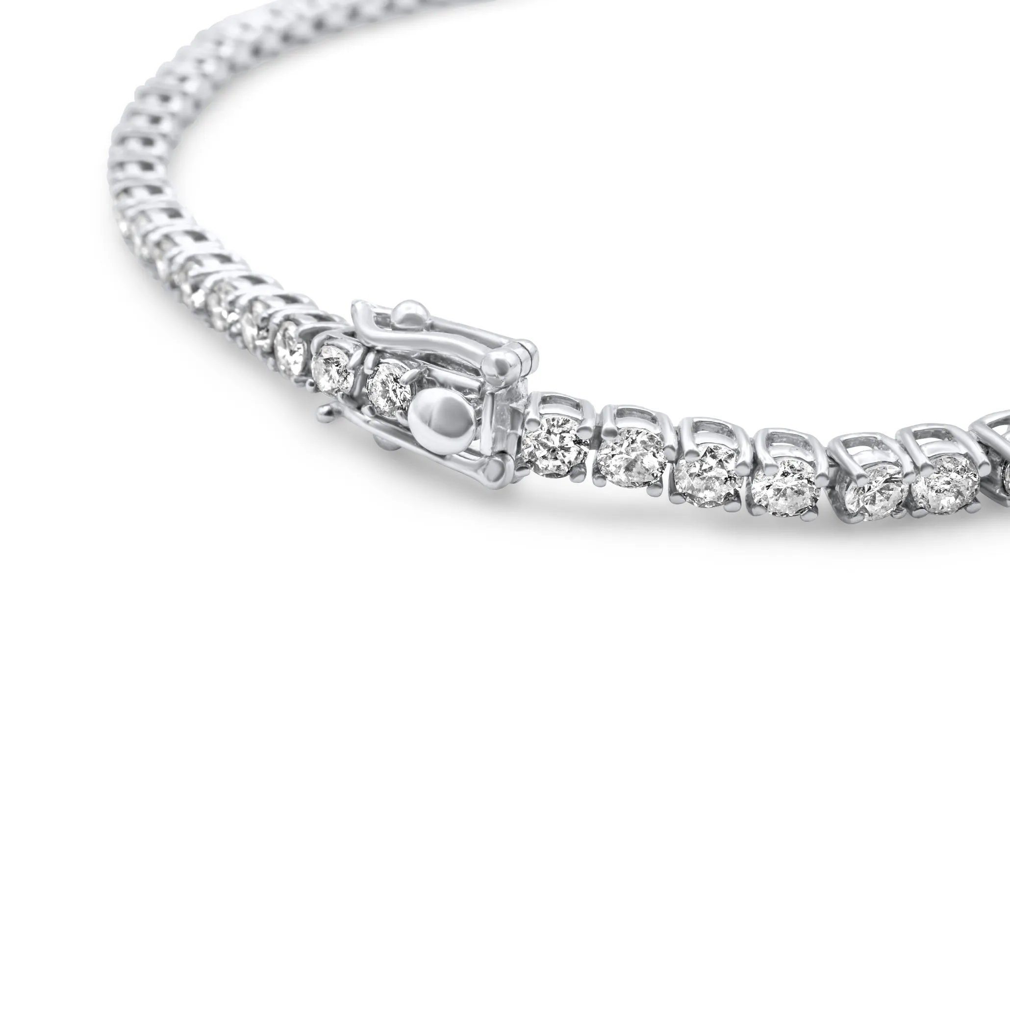 14k White Gold Diamond Tennis Bracelet 3.65 ctw