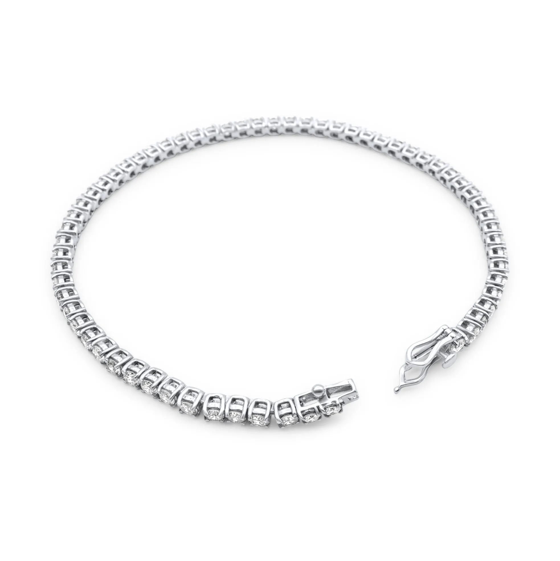 14k White Gold Diamond Tennis Bracelet 3.65 ctw