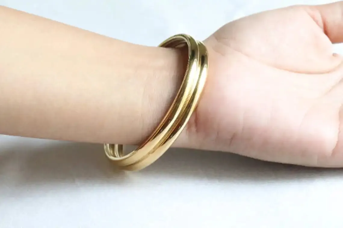 18K Gold Filled Open Cuff Bracelet Gift For Women