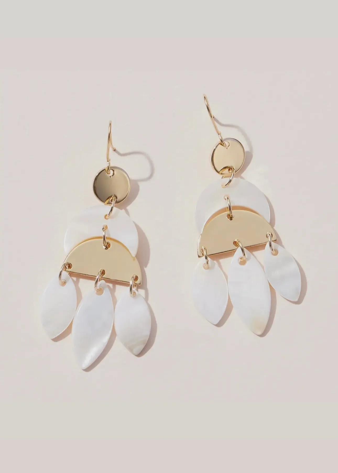 3 Drop Mother of Pearl Earrings