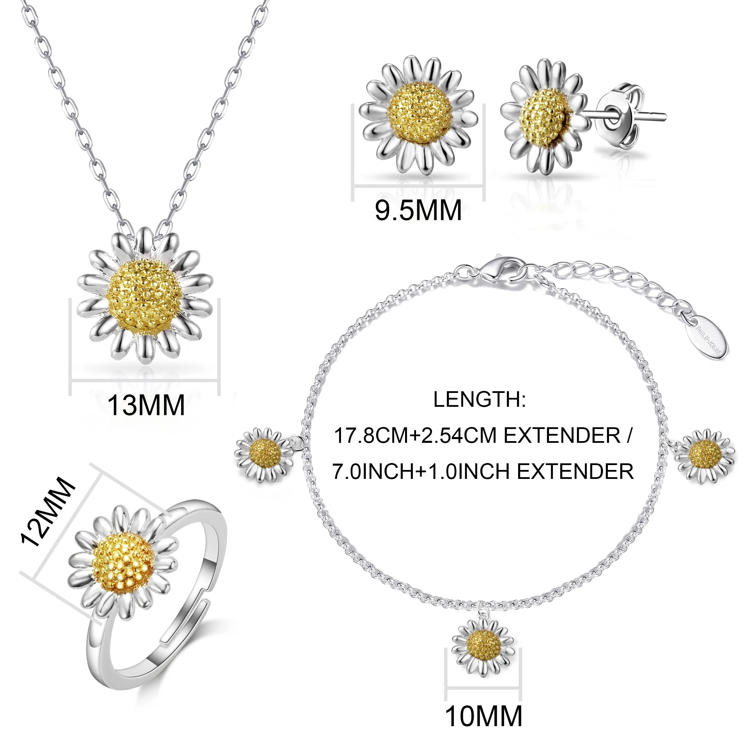 4pc Daisy Bracelet Set