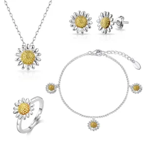 4pc Daisy Bracelet Set