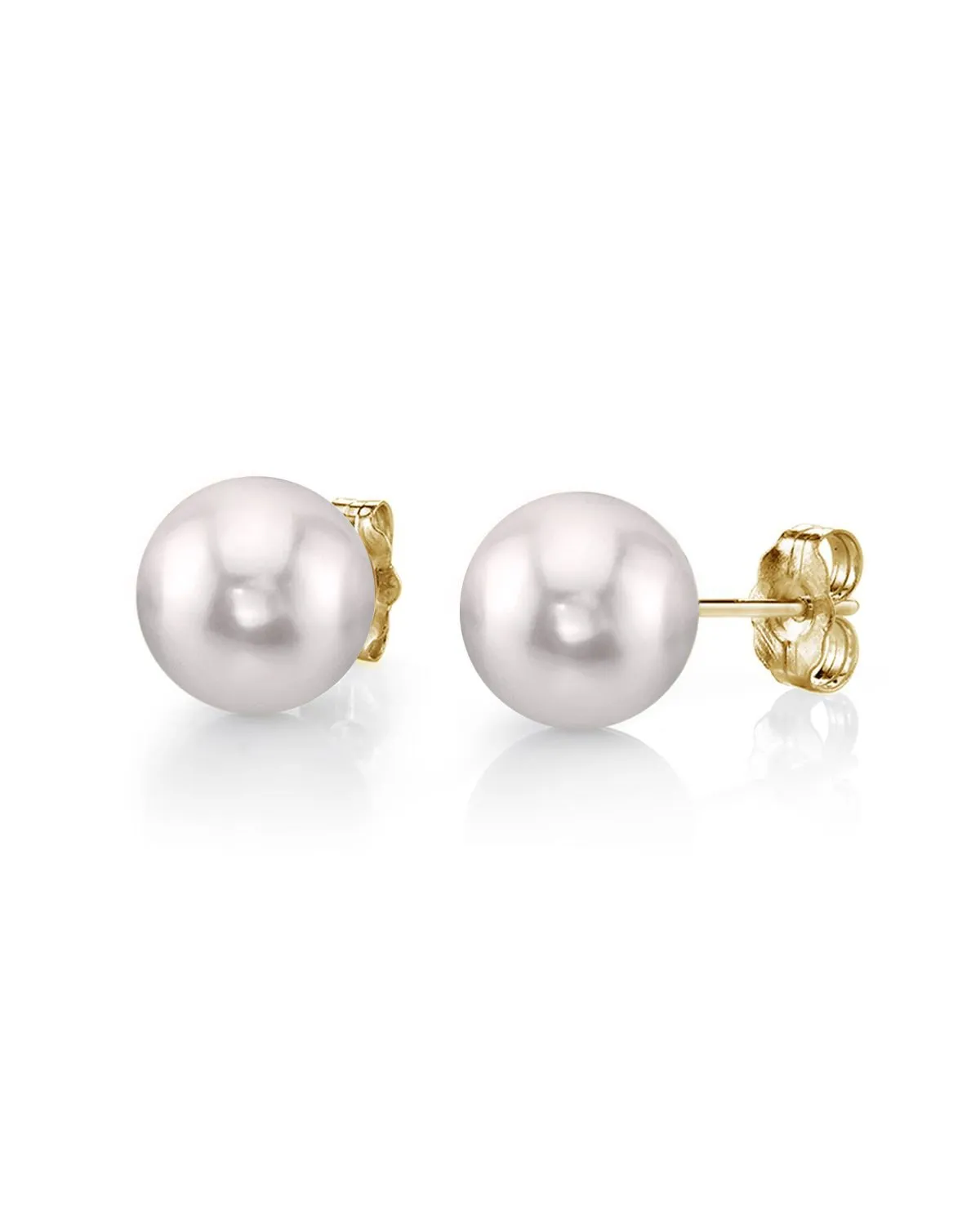 5.0-5.5mm White Akoya Round Pearl Stud Earrings