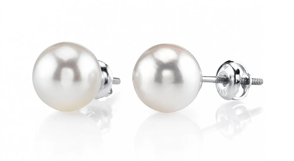 8.5-9.0mm Hanadama Akoya Round Pearl Stud Earrings