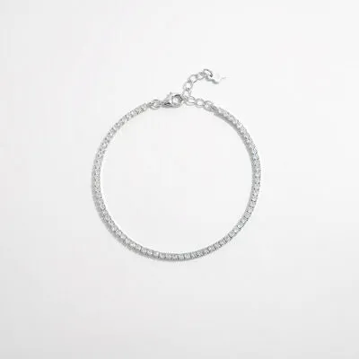 925 Sterling Silver Inlaid Zircon Bracelet