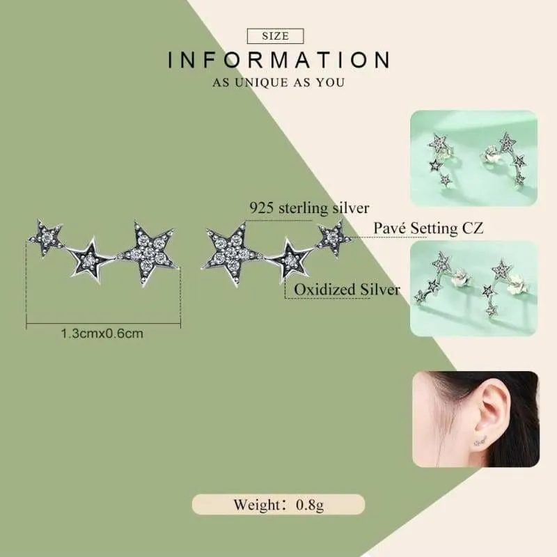 925 Sterling Silver Star Stud Earrings