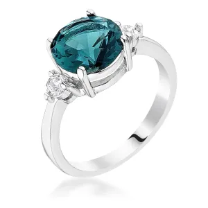 Abigail 3ct Round Blue Green Three Stone Ring | 5ct