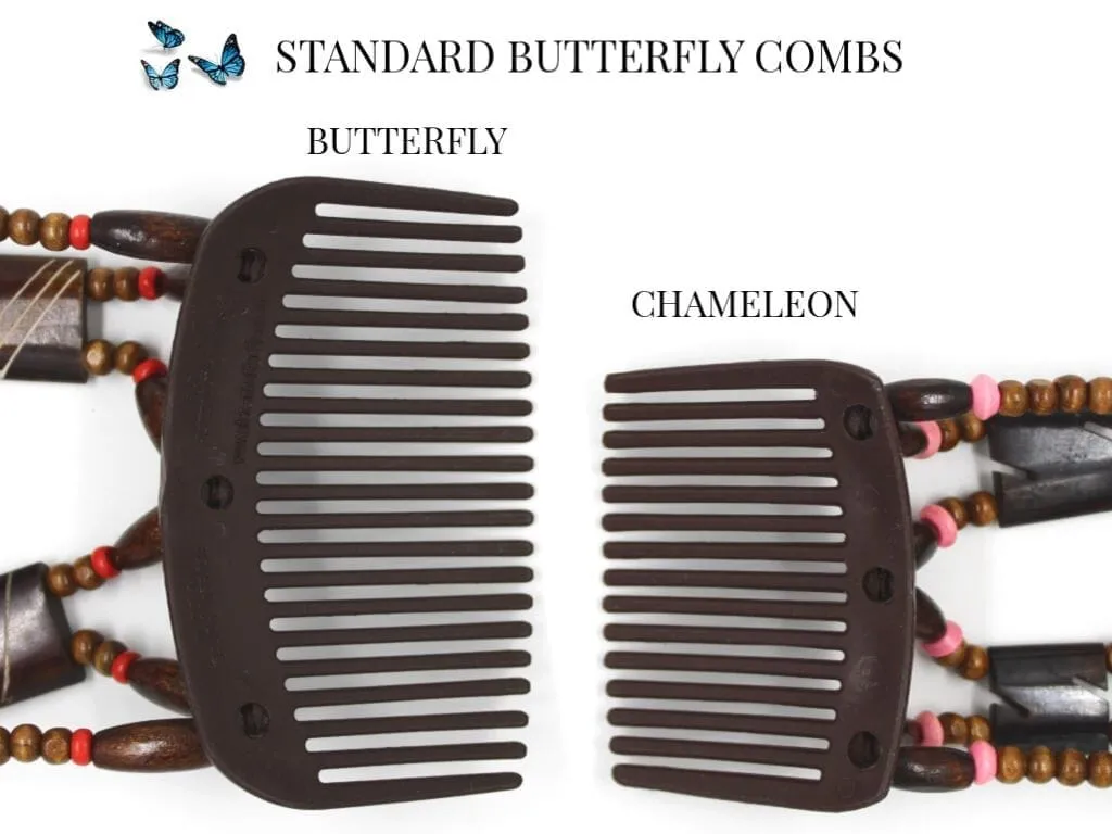 African Butterfly Hair Comb - Dalena Brown 151