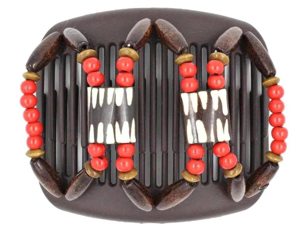 African Butterfly Hair Comb - Stones & Bones Brown 91