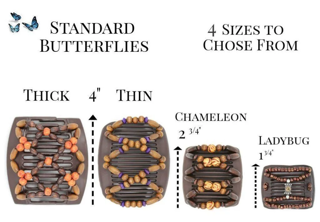 African Butterfly Hair Comb - Stones & Bones Brown 93