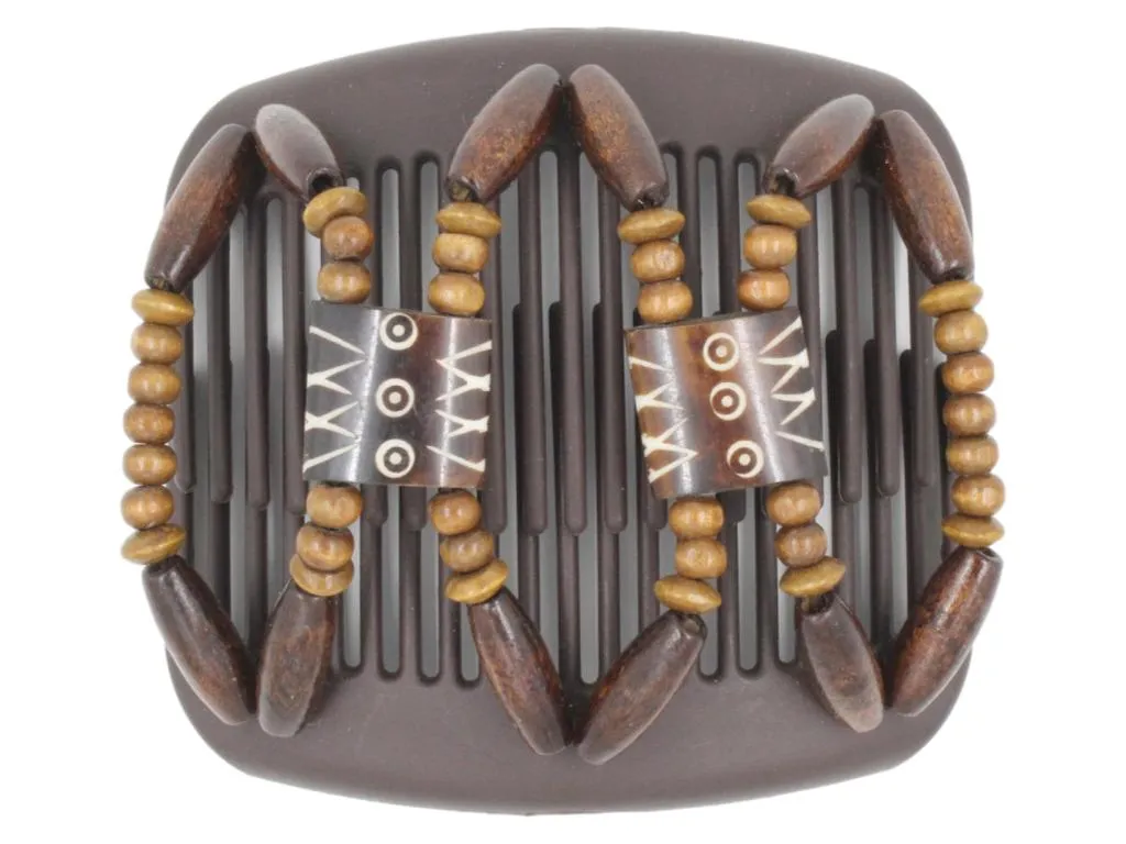 African Butterfly Hair Comb - Stones & Bones Brown 93