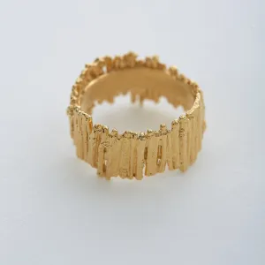 Alex Monroe Tree Bark Wide Band Ring