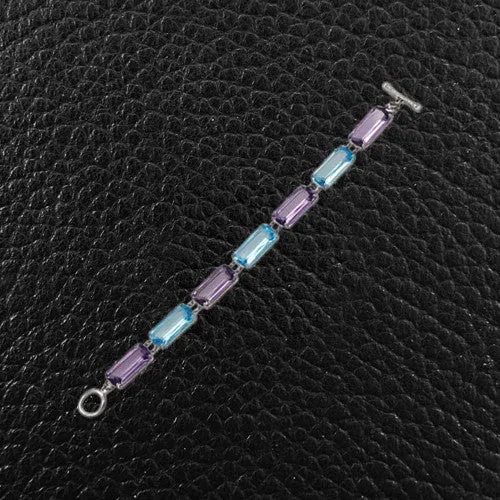 Amethyst & Blue Topaz Bracelet