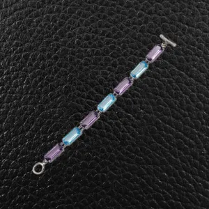 Amethyst & Blue Topaz Bracelet