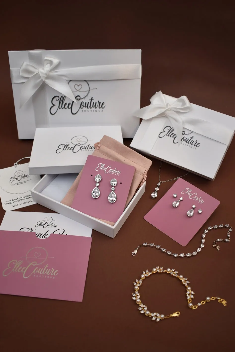 ANGEL LUXE Simulated Diamond and Pearl Jewelry Set