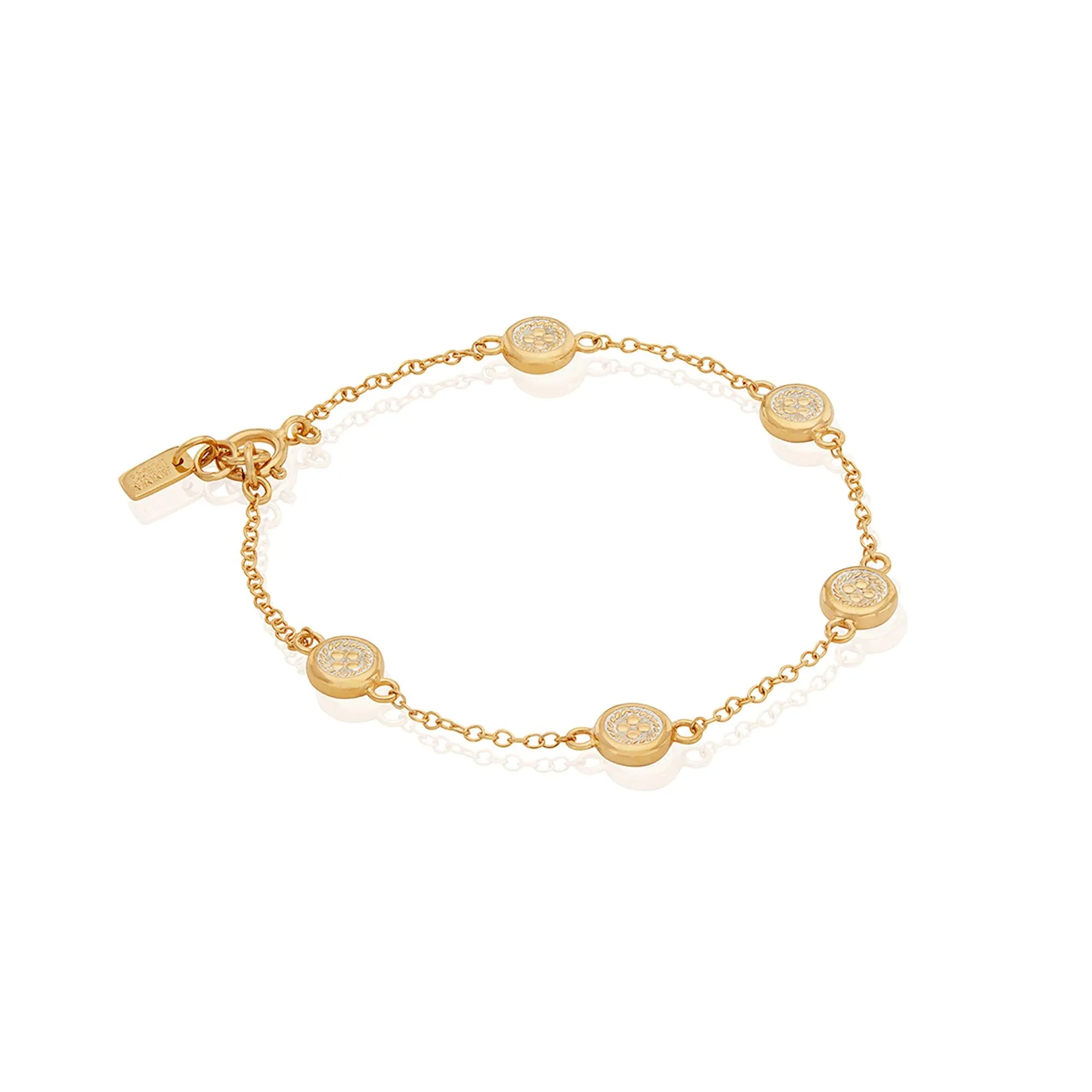 Anna Beck Gold Smooth Rim Station Bracelet