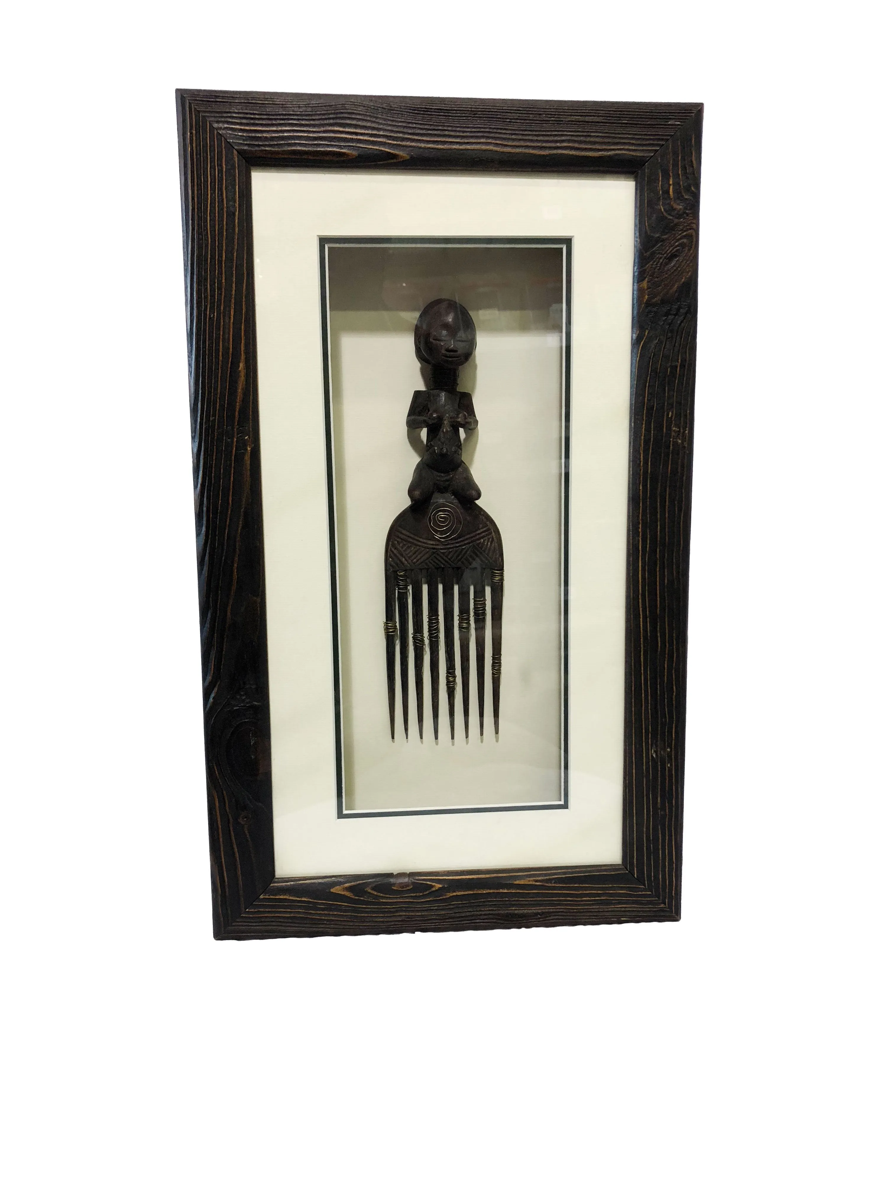 Antique Comb Shadow Box Frame