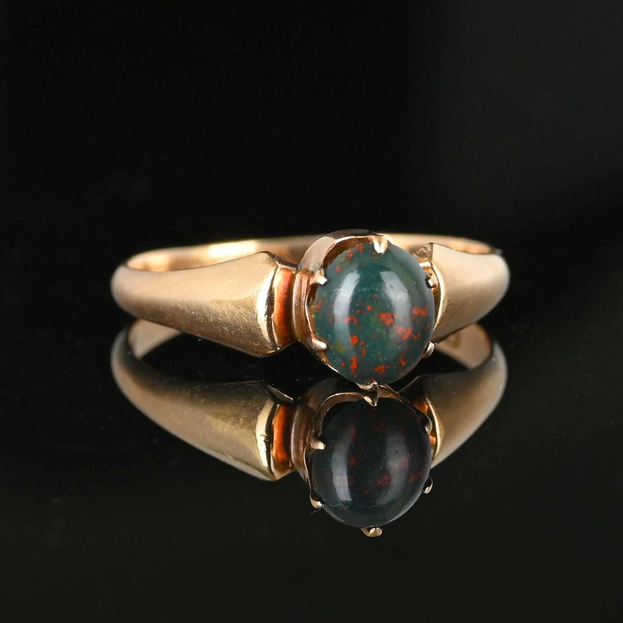 Antique Edwardian 14K Gold Bloodstone Ring