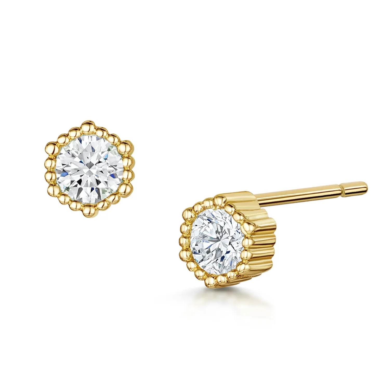 Anya Pendant, bracelet & stud earrings Millegrain - Gold