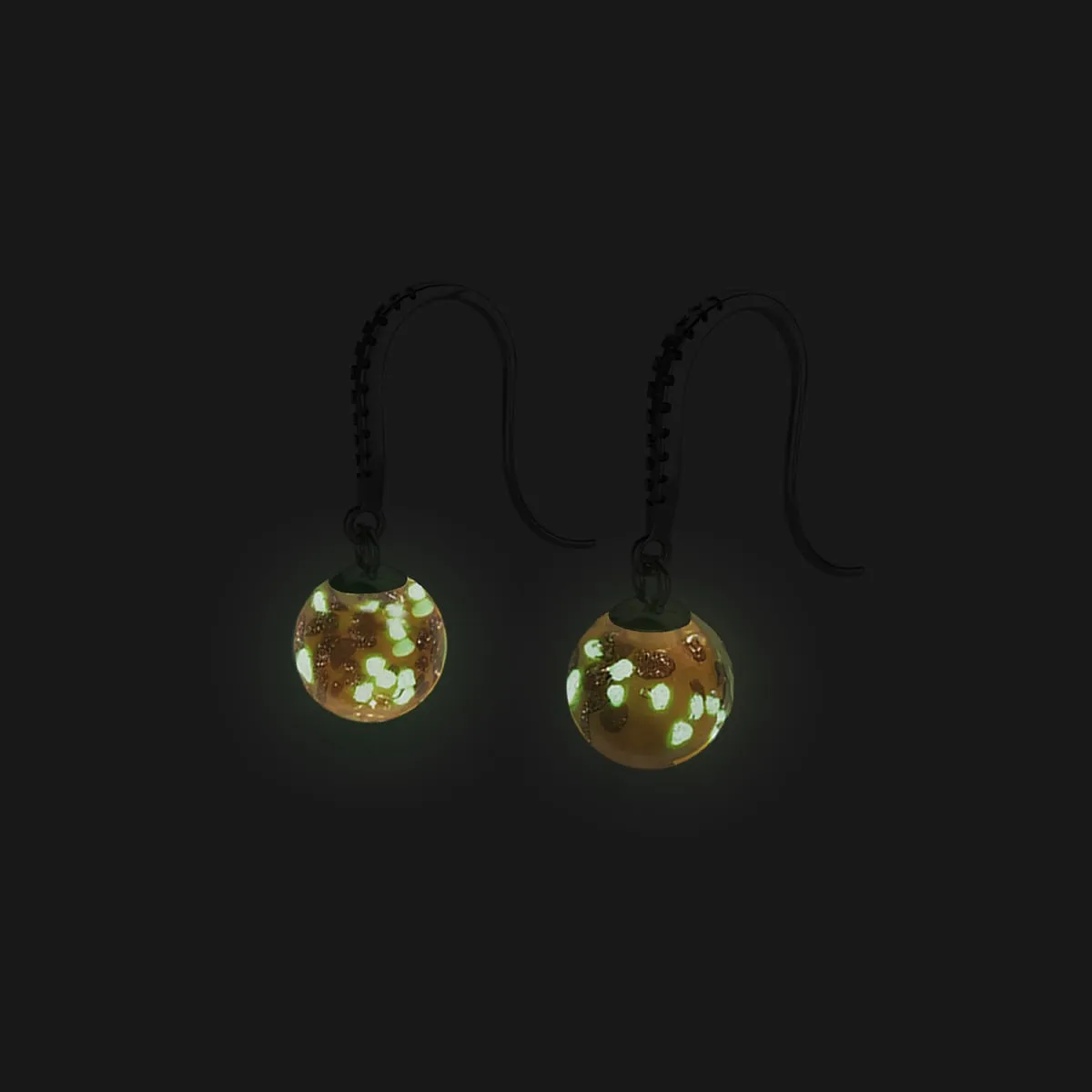 Apricot | .925 Sterling Silver | Firefly Glass Huggie Earrings