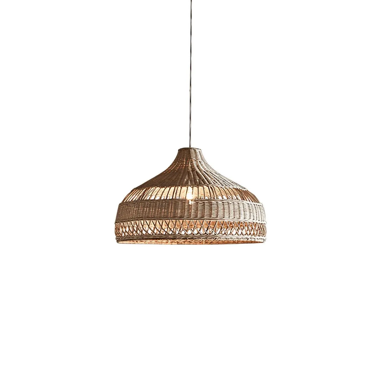 Artisanal Rattan Dome Pendant Lamp