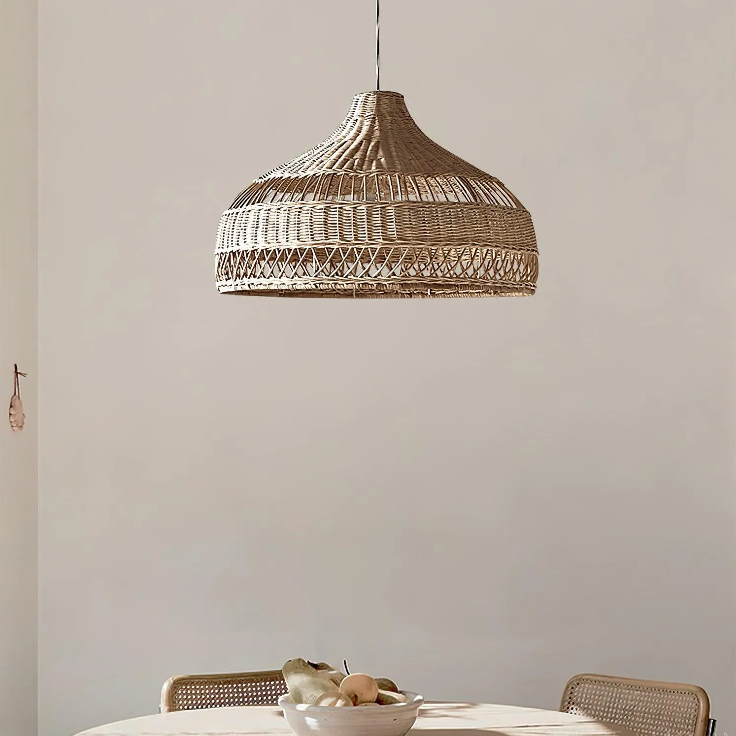 Artisanal Rattan Dome Pendant Lamp