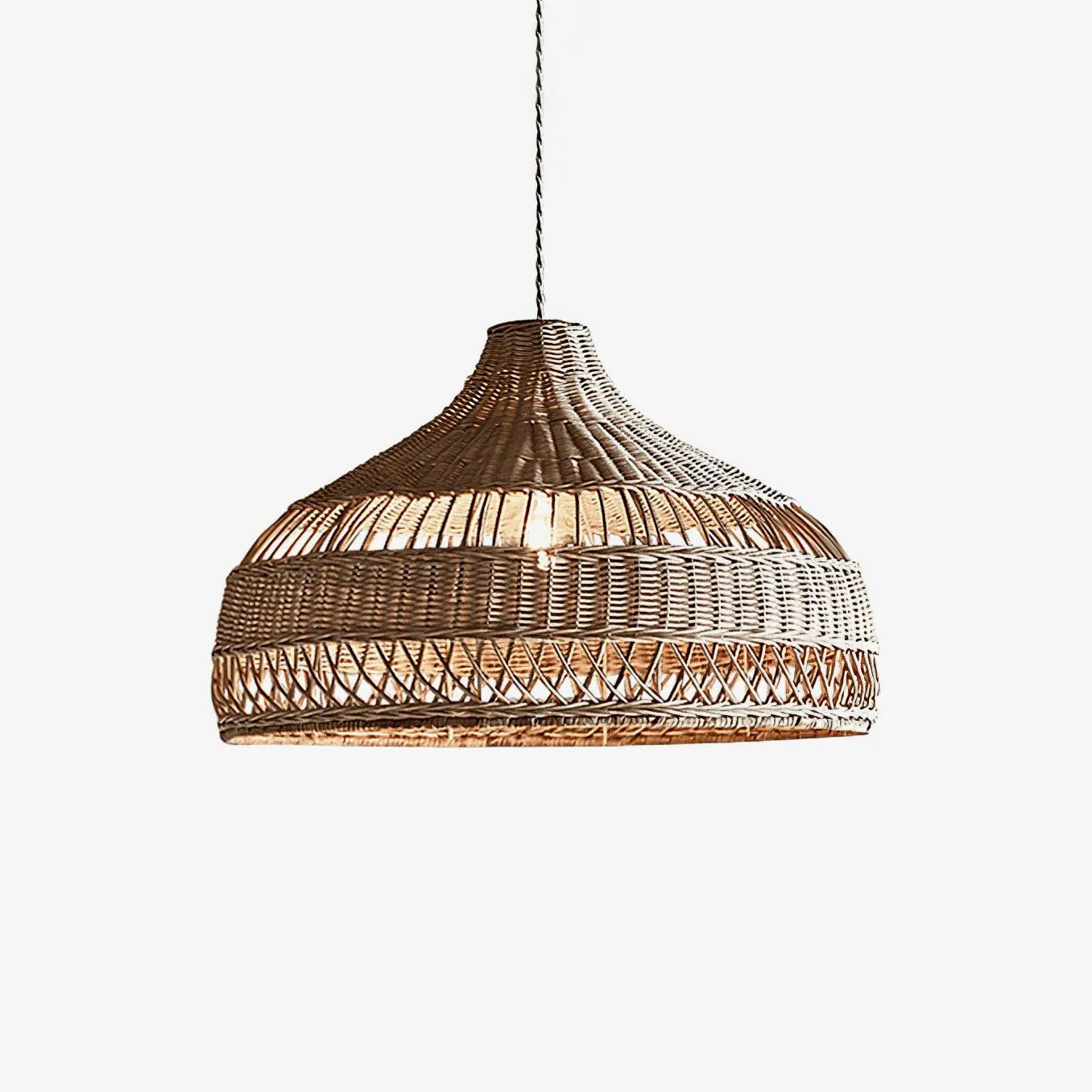 Artisanal Rattan Dome Pendant Lamp