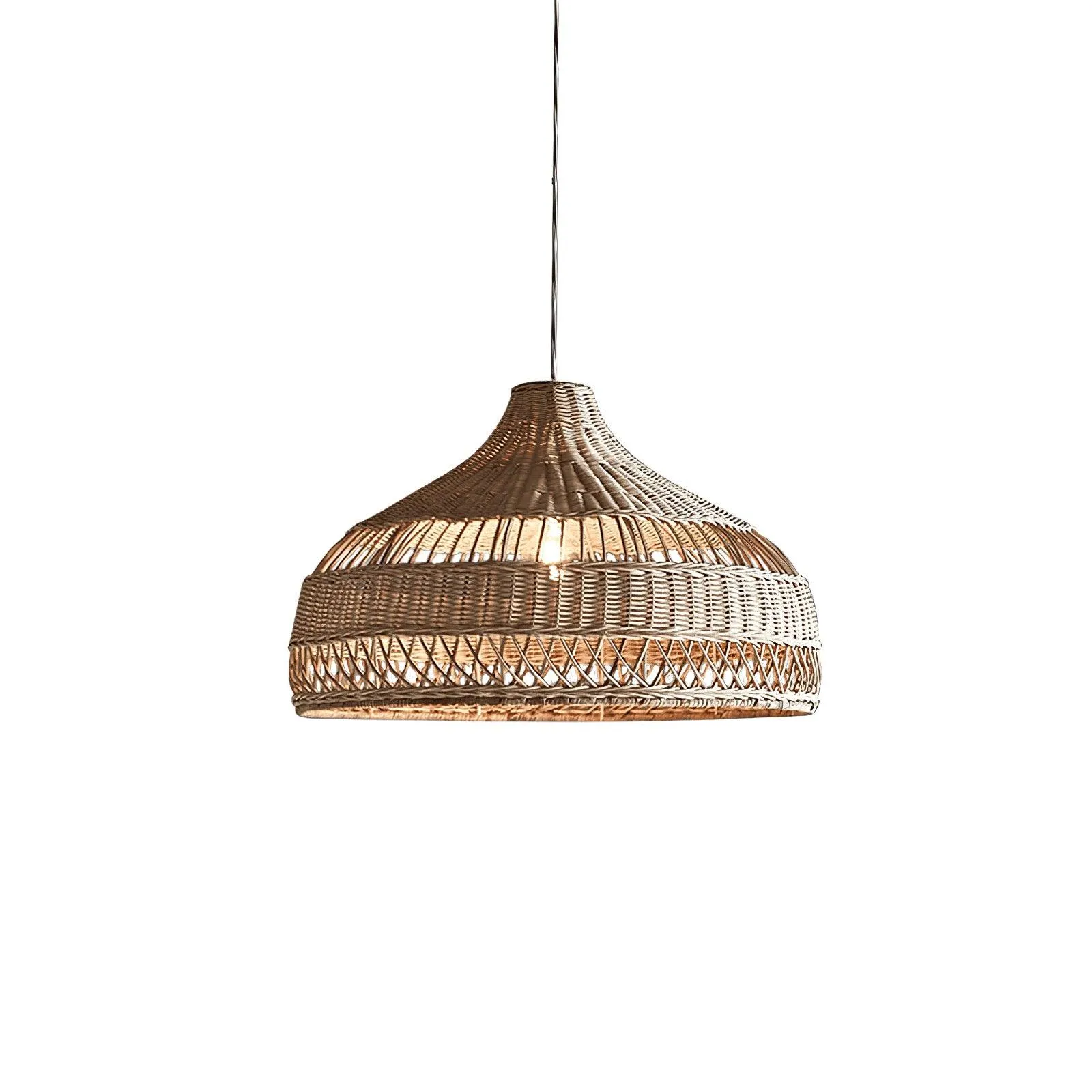 Artisanal Rattan Dome Pendant Lamp