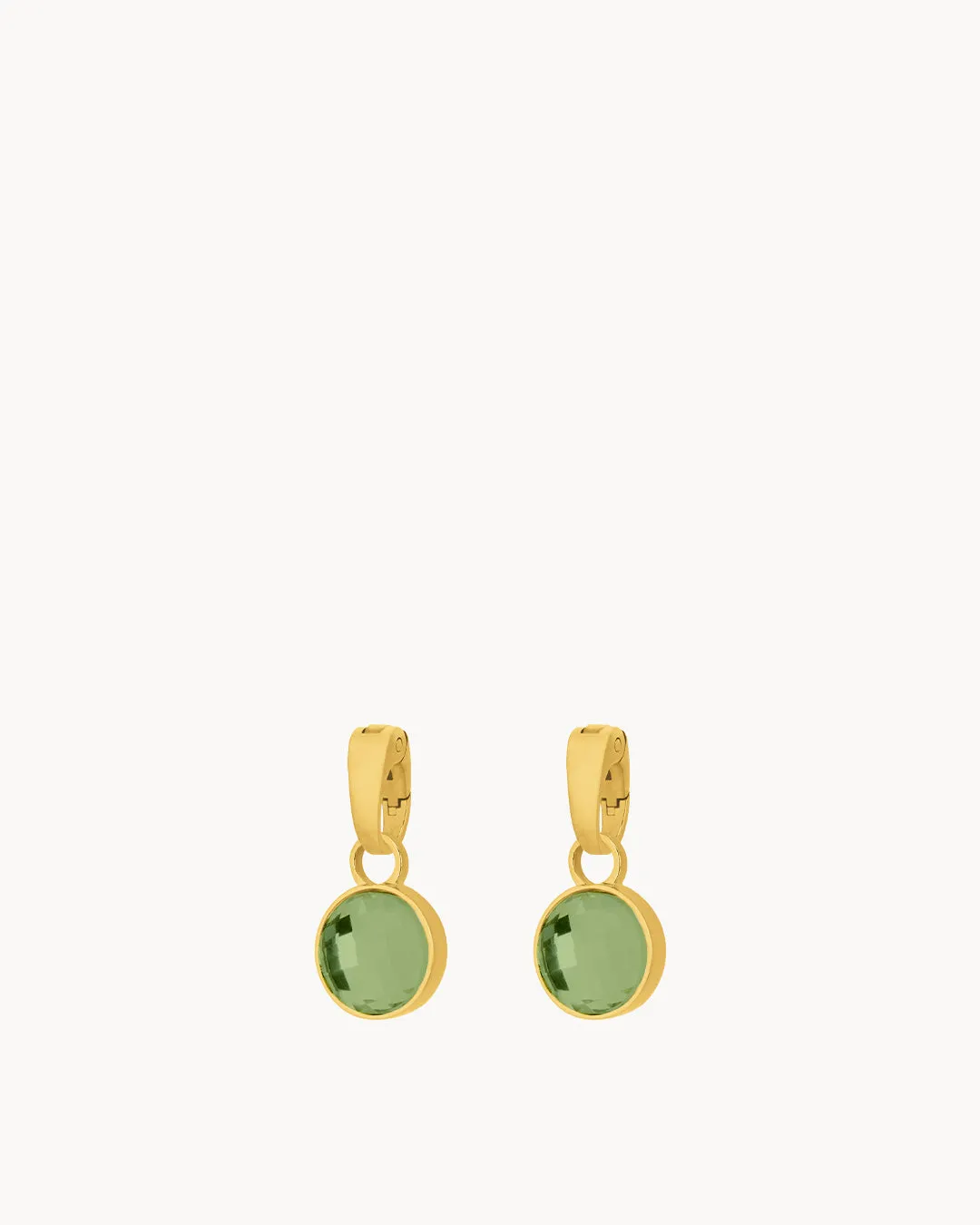 August Birthstone Beauty Dainty Signature Earring Pendants, Gold