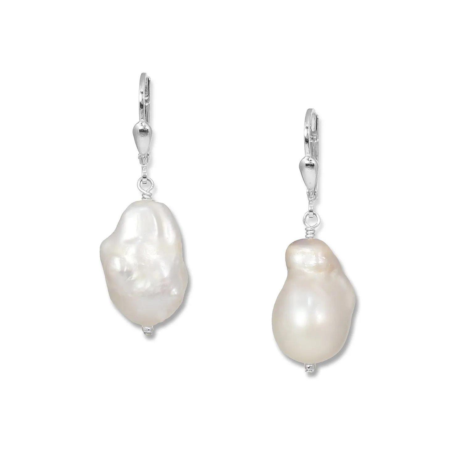 Baroque Pearl Drop Earrings - Silver or Gold