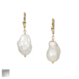 Baroque Pearl Drop Earrings - Silver or Gold