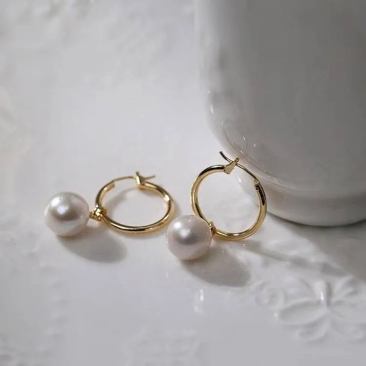 Baroque Pearl Hoop Earring