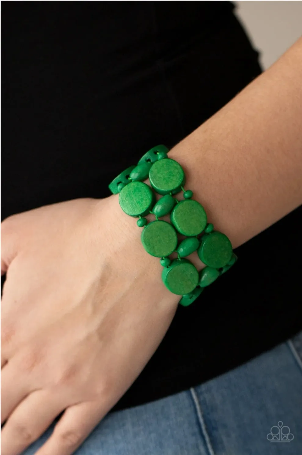 Beach Bravado Green Bracelet - Paparazzi Accessories