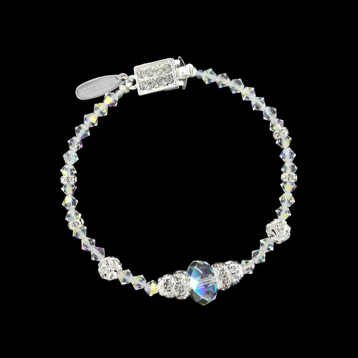 Beaded Crystal Bracelet with Center Accent