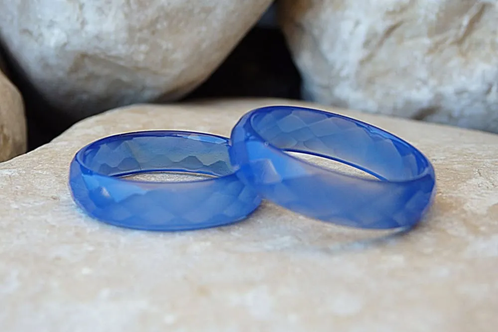 Blue agate band Ring