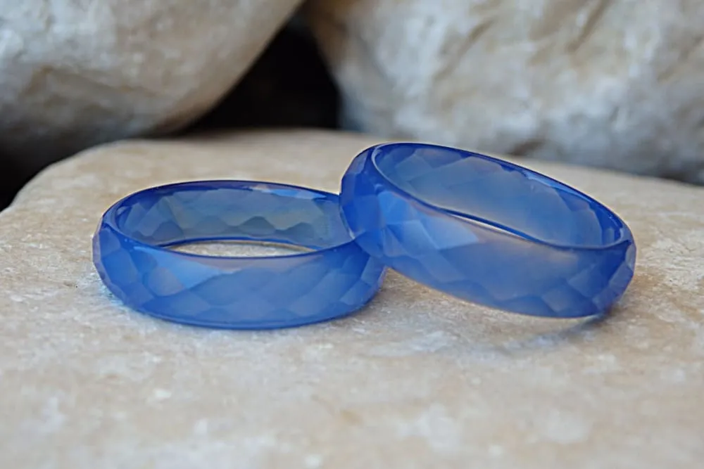 Blue agate band Ring