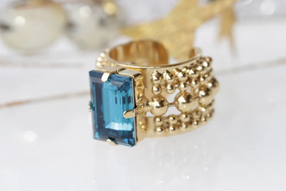 BLUE GOLD RING