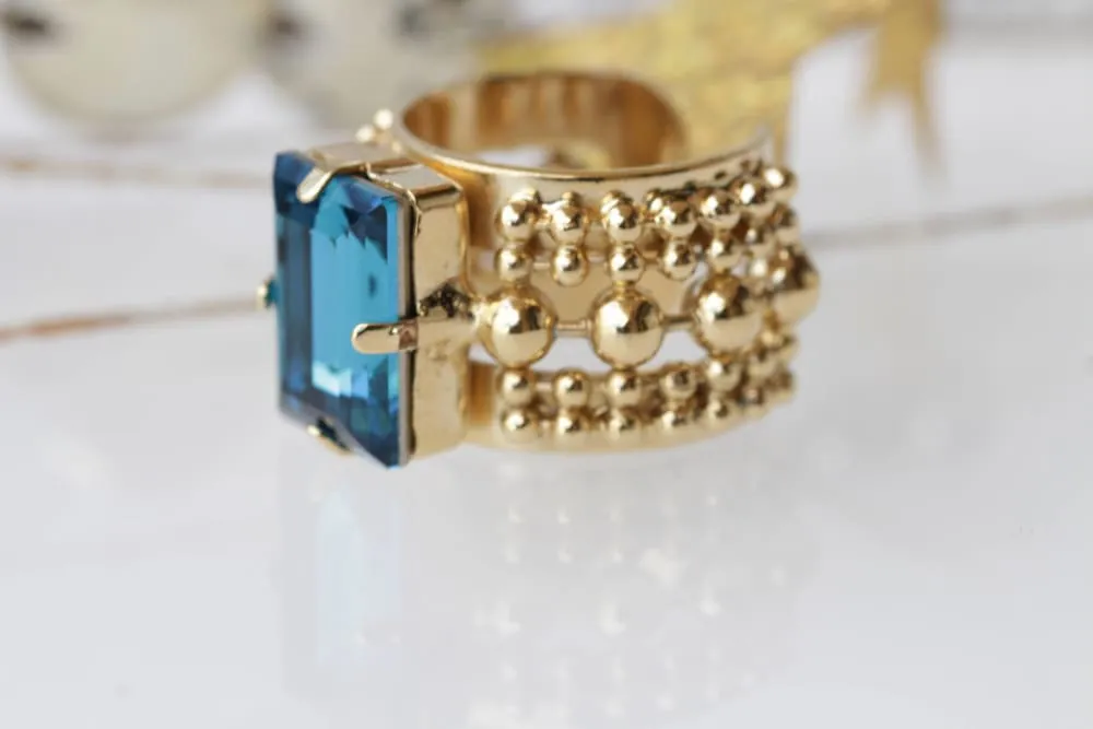 BLUE GOLD RING